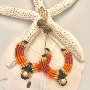Handmade macrame earrings with druzies